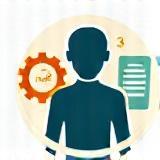Personalized plan icon with gears and person